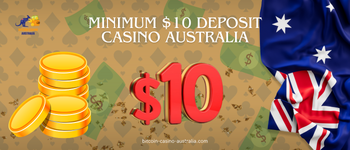 australian flag, coins, green money and website logo, ten on yellow background