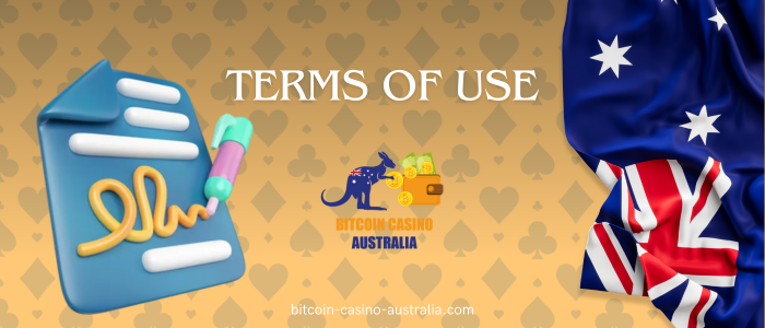 website logo, terms of service icon and australian flag on yellow background