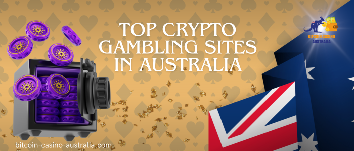 safe with purple bitcoins, australian flag and website logo on orange background