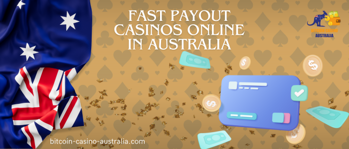australian flag, bank cards, coins and website logo on yellow background